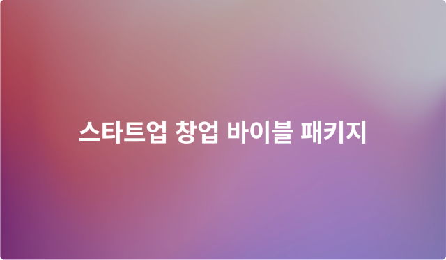 스타트업 창업 바이블 패키지 이미지