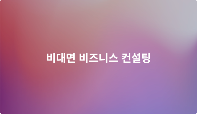 비대면 비즈니스 컨설팅 이미지